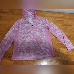 Huk Pink and White Long Sleeve Tee